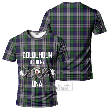Colquhoun Dress Tartan T-Shirt with Family Crest DNA In Me Style