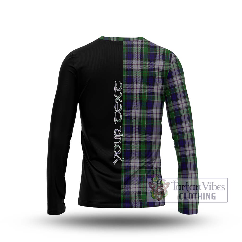 Tartan Vibes Clothing Colquhoun Dress Tartan Long Sleeve T-Shirt with Family Crest and Half Of Me Style