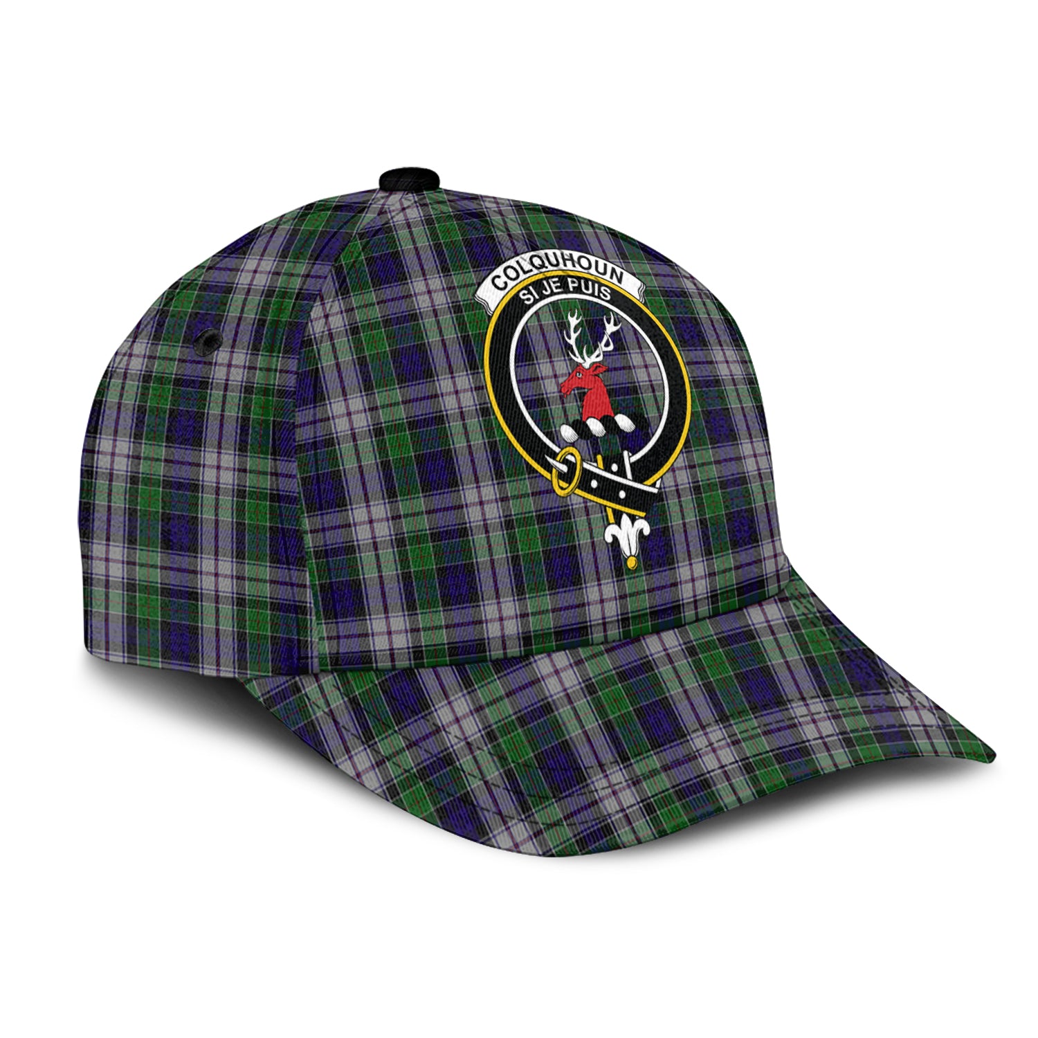 Colquhoun Dress Tartan Classic Cap with Family Crest - Tartan Vibes Clothing