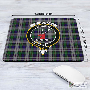 Colquhoun Dress Tartan Mouse Pad with Family Crest