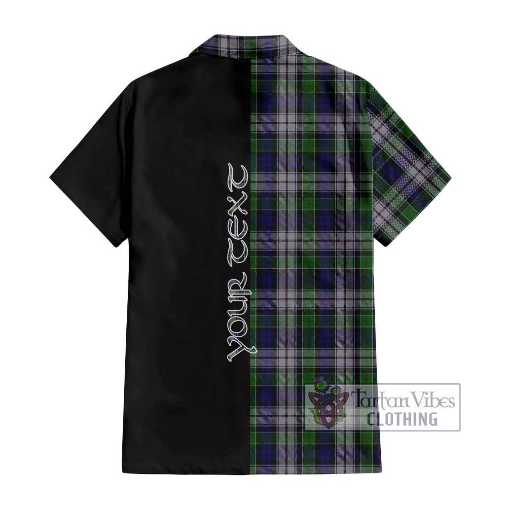 Tartan Vibes Clothing Colquhoun Dress Tartan Short Sleeve Button Shirt with Family Crest and Half Of Me Style