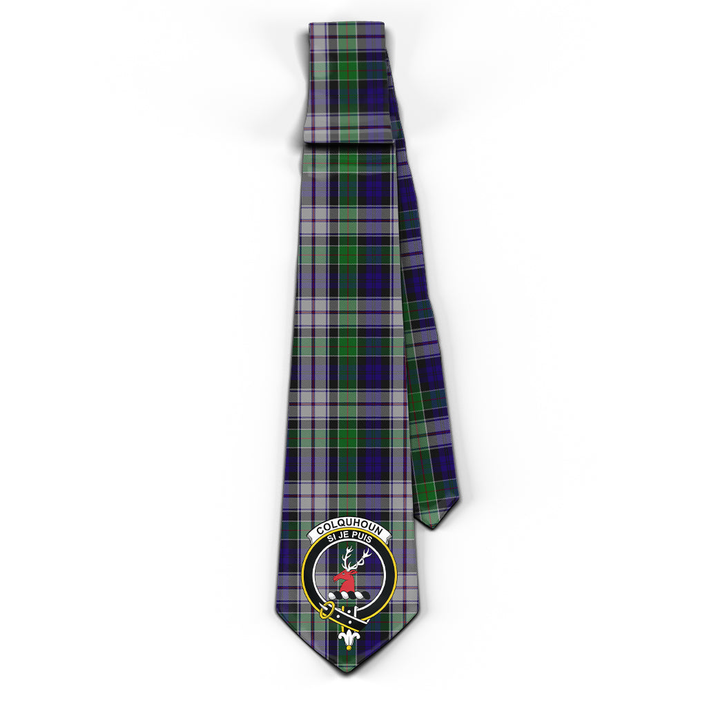 Colquhoun Dress Tartan Classic Necktie with Family Crest - Tartan Vibes Clothing