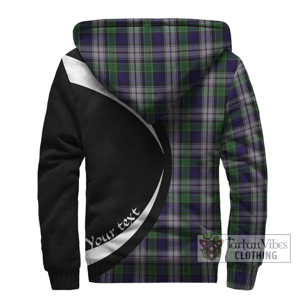 Colquhoun Dress Tartan Sherpa Hoodie with Family Crest Circle Style - Tartan Vibes Clothing