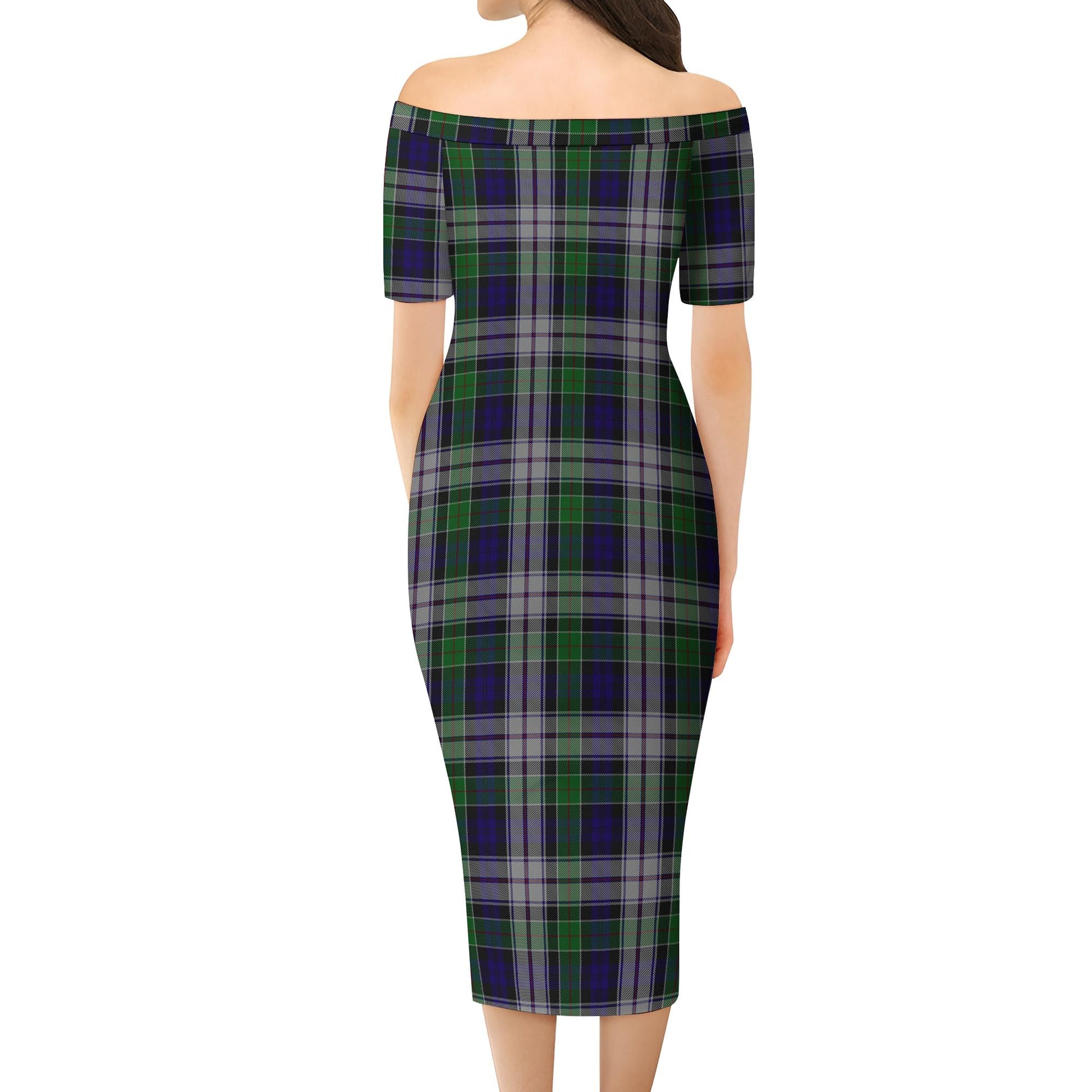 Colquhoun Dress Tartan Off Shoulder Lady Dress - Tartanvibesclothing