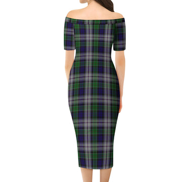 Colquhoun Dress Tartan Off Shoulder Lady Dress