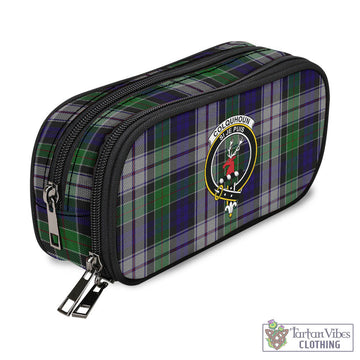 Colquhoun Dress Tartan Pen and Pencil Case with Family Crest