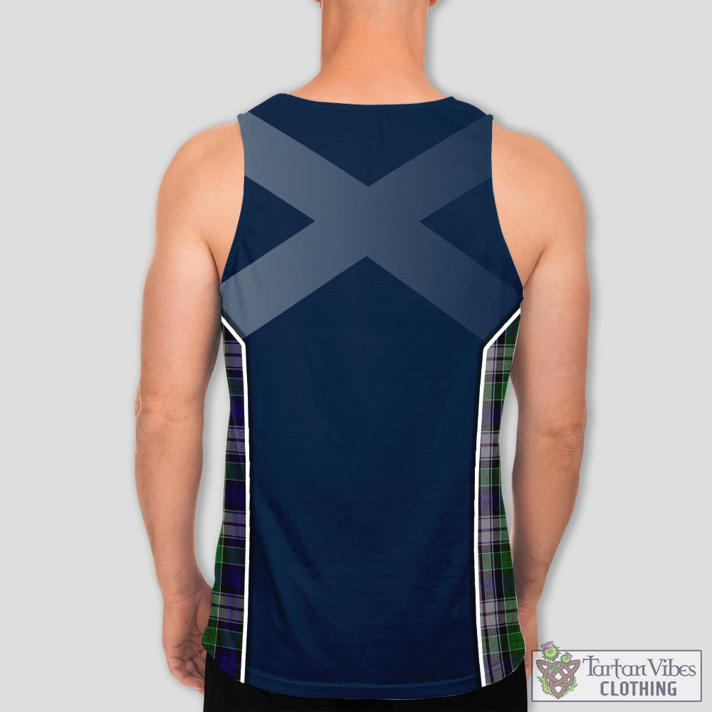 Tartan Vibes Clothing Colquhoun Dress Tartan Men's Tanks Top with Family Crest and Scottish Thistle Vibes Sport Style