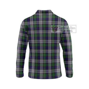 Colquhoun Dress Tartan Long Sleeve Polo Shirt with Family Crest DNA In Me Style