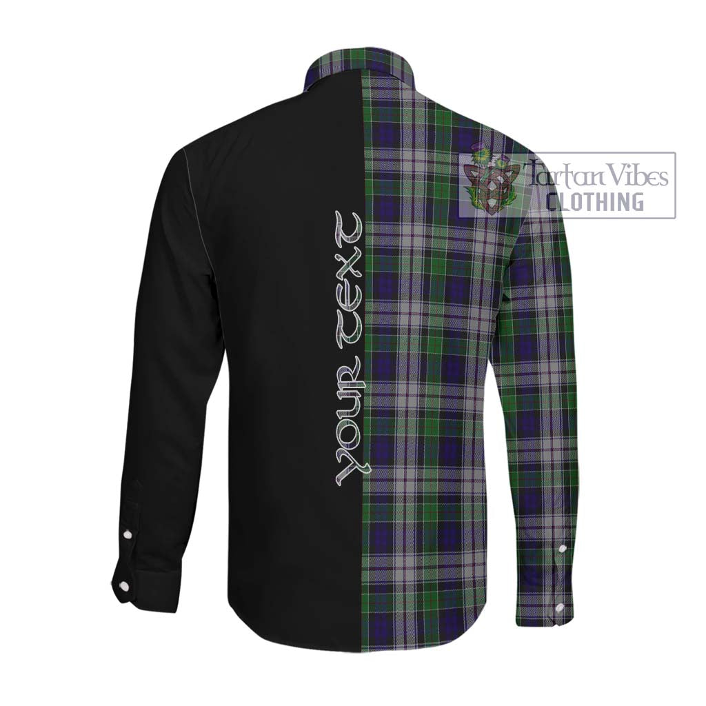 Tartan Vibes Clothing Colquhoun Dress Tartan Long Sleeve Button Shirt with Family Crest and Half Of Me Style