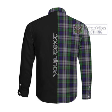 Colquhoun Dress Tartan Long Sleeve Button Shirt with Family Crest and Half Of Me Style