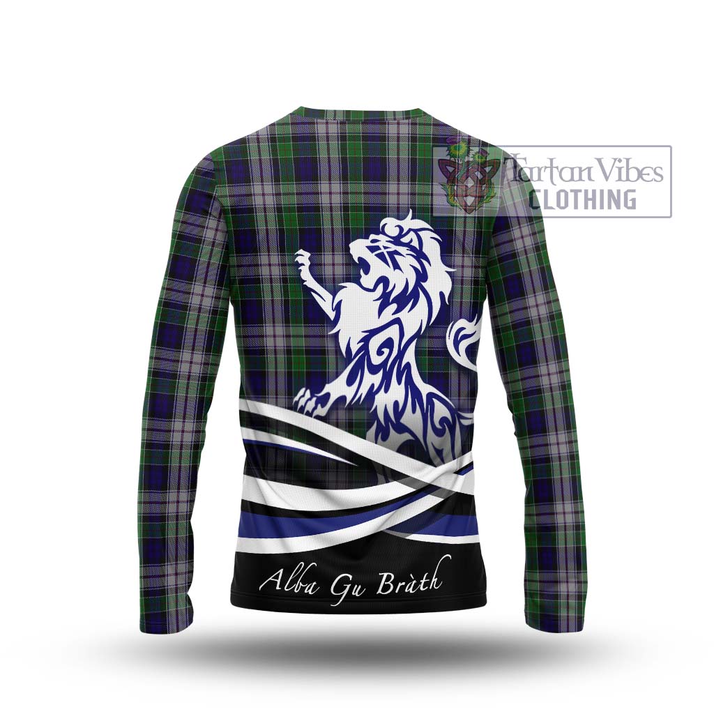 Tartan Vibes Clothing Colquhoun Dress Tartan Long Sleeve T-Shirt with Alba Gu Brath Regal Lion Emblem