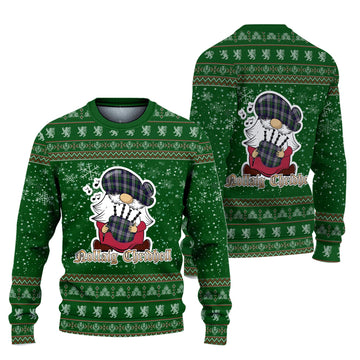 Colquhoun Dress Clan Christmas Family Ugly Sweater with Funny Gnome Playing Bagpipes