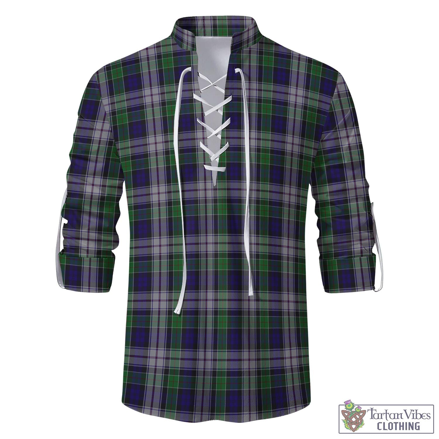 Tartan Vibes Clothing Colquhoun Dress Tartan Men's Scottish Traditional Jacobite Ghillie Kilt Shirt