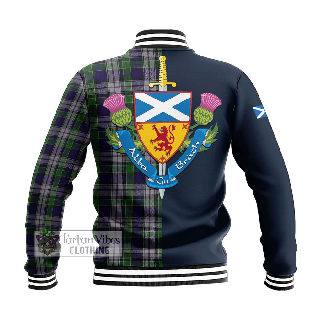 Tartan Vibes Clothing Colquhoun Dress Tartan Baseball Jacket with Scottish Lion Royal Arm Half Style