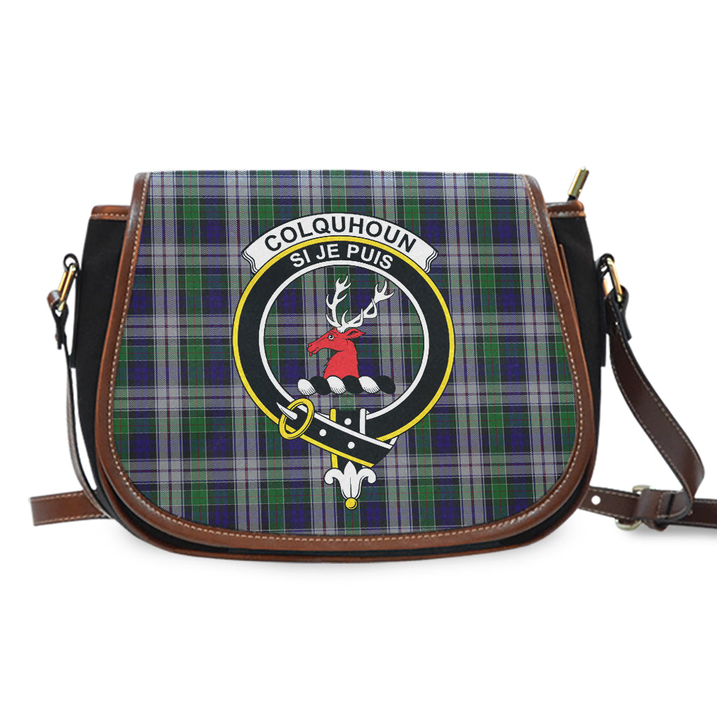 Colquhoun Dress Tartan Saddle Bag with Family Crest - Tartan Vibes Clothing