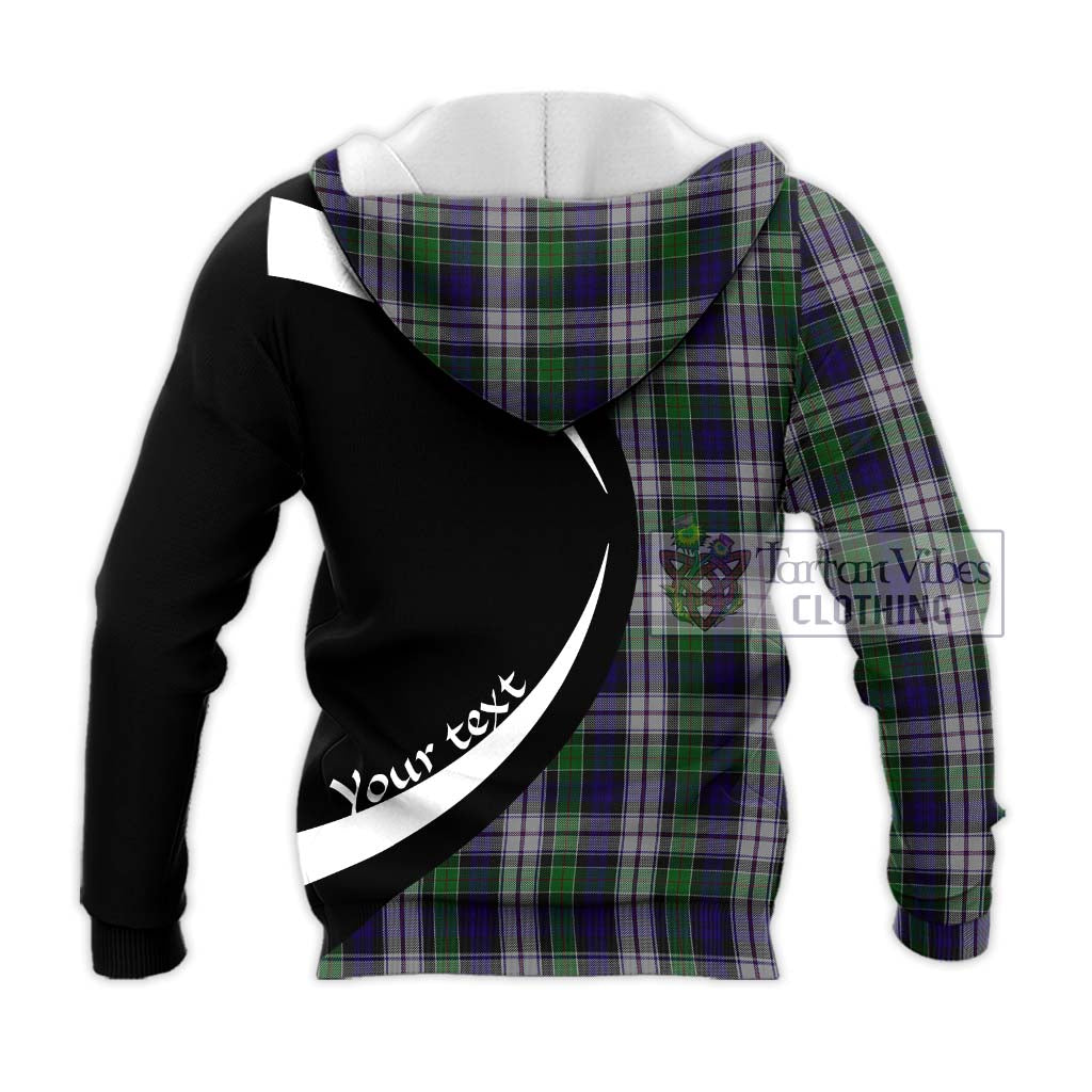 Colquhoun Dress Tartan Knitted Hoodie with Family Crest Circle Style - Tartan Vibes Clothing