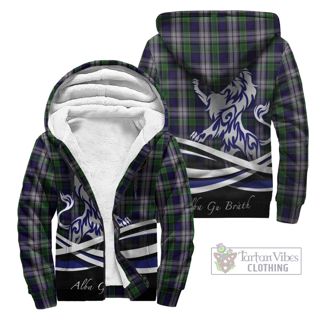 Tartan Vibes Clothing Colquhoun Dress Tartan Sherpa Hoodie with Alba Gu Brath Regal Lion Emblem