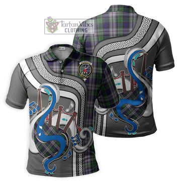 Colquhoun Dress Tartan Polo Shirt with Epic Bagpipe Style