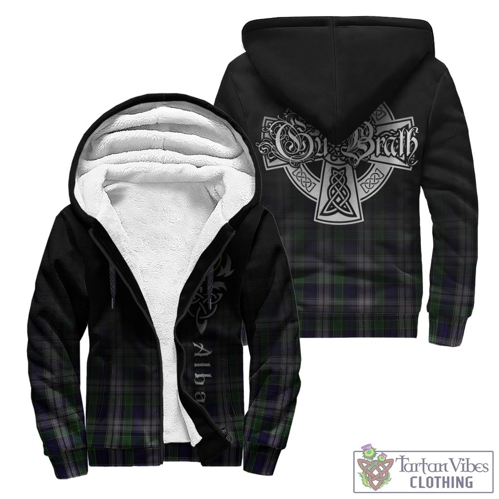 Tartan Vibes Clothing Colquhoun Dress Tartan Sherpa Hoodie Featuring Alba Gu Brath Family Crest Celtic Inspired