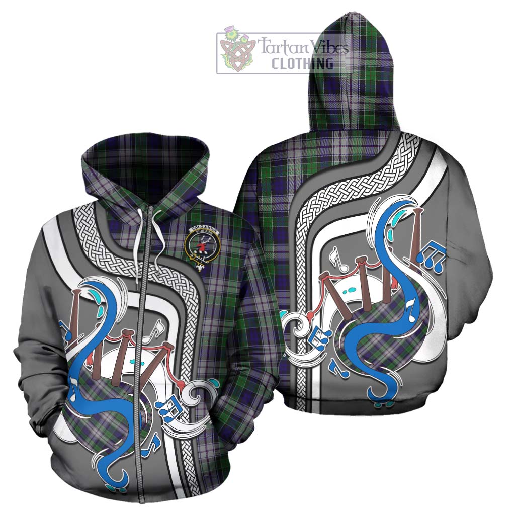 Tartan Vibes Clothing Colquhoun Dress Tartan Hoodie with Epic Bagpipe Style