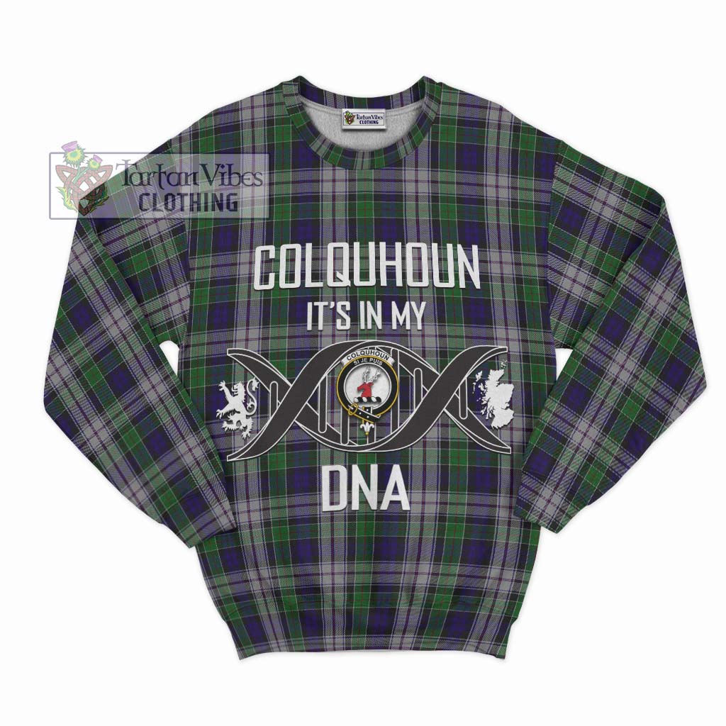 Tartan Vibes Clothing Colquhoun Dress Tartan Sweatshirt with Family Crest DNA In Me Style