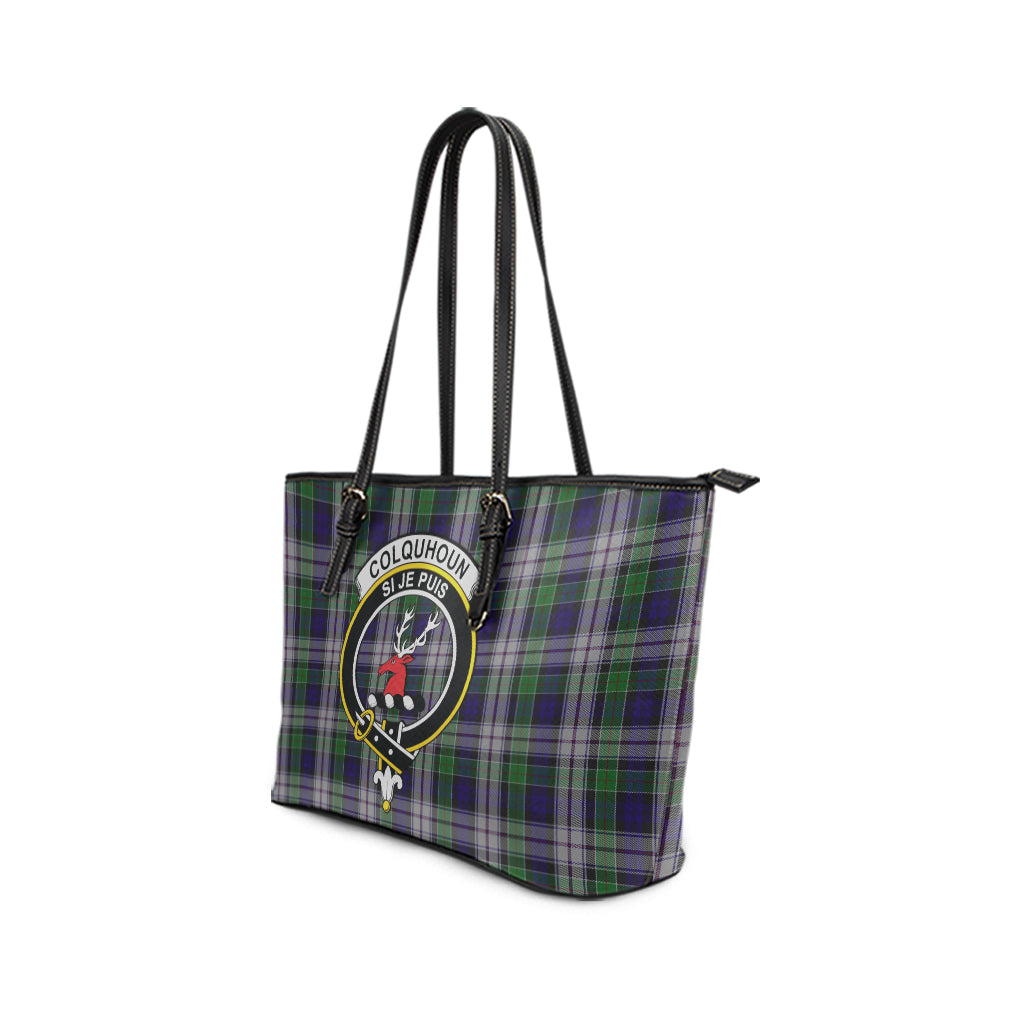 colquhoun-dress-tartan-leather-tote-bag-with-family-crest