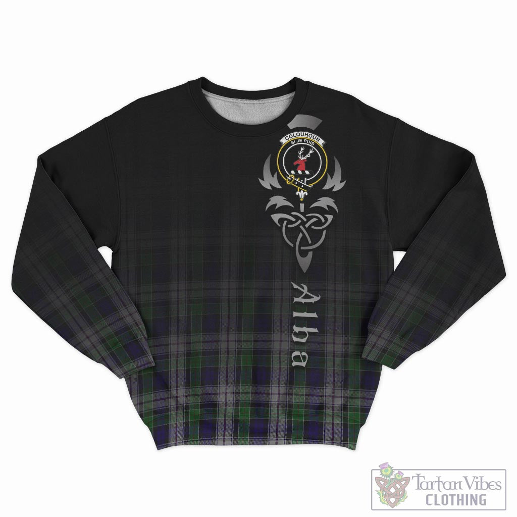 Tartan Vibes Clothing Colquhoun Dress Tartan Sweatshirt Featuring Alba Gu Brath Family Crest Celtic Inspired