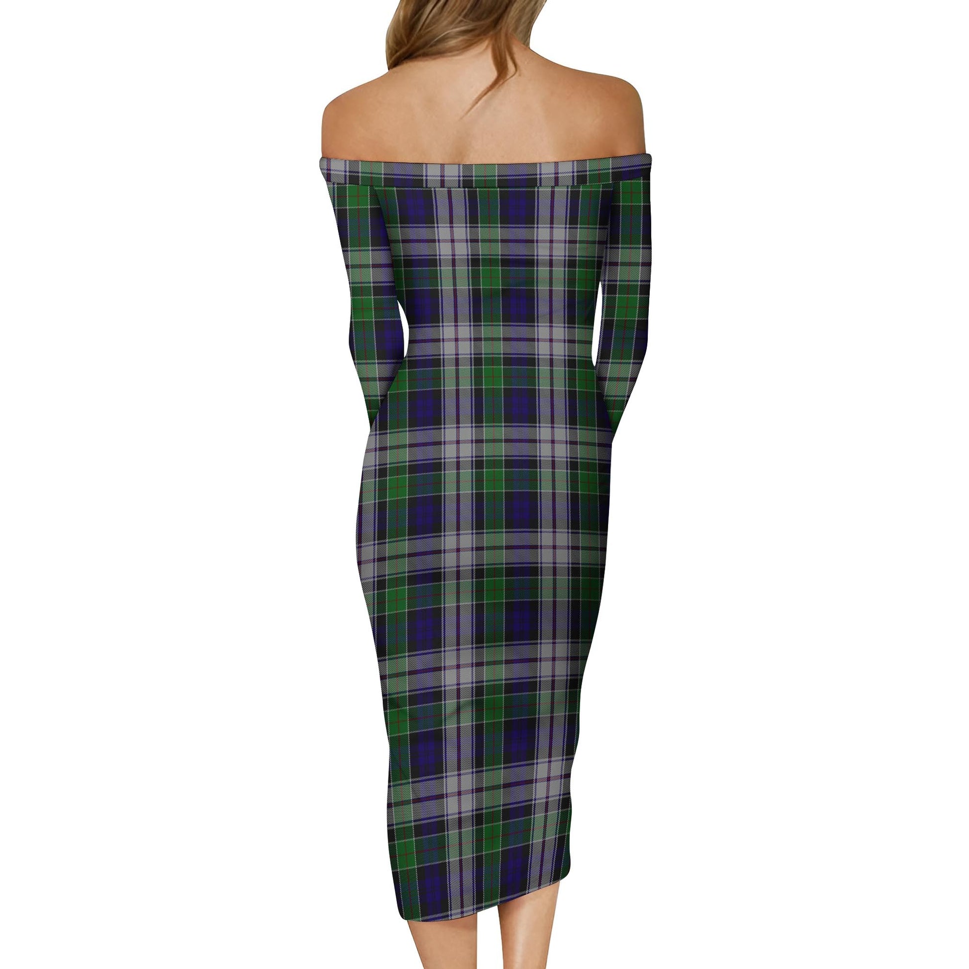 Colquhoun Dress Tartan Off Shoulder Lady Dress - Tartanvibesclothing