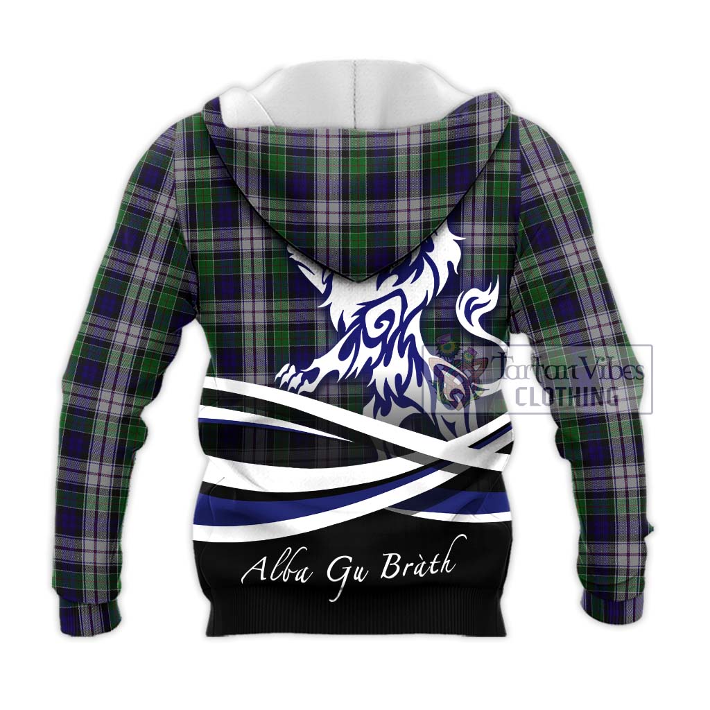 Tartan Vibes Clothing Colquhoun Dress Tartan Knitted Hoodie with Alba Gu Brath Regal Lion Emblem