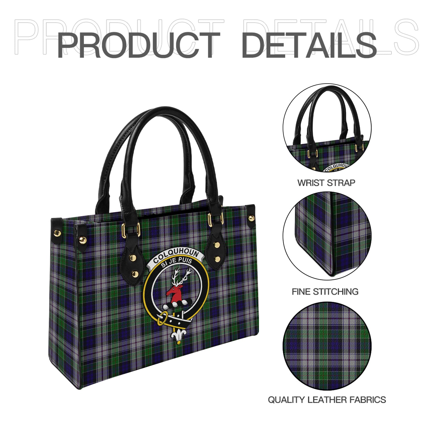 colquhoun-dress-tartan-leather-bag-with-family-crest