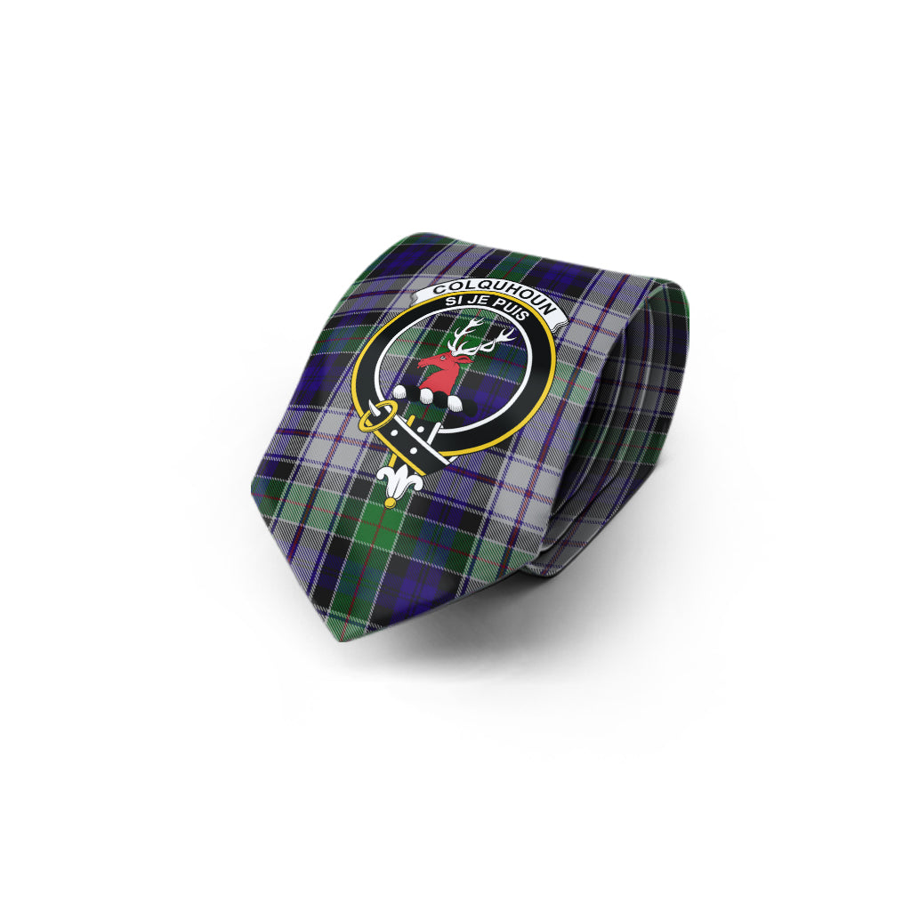 Colquhoun Dress Tartan Classic Necktie with Family Crest - Tartan Vibes Clothing