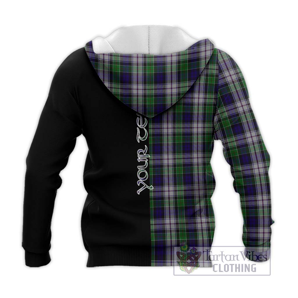 Tartan Vibes Clothing Colquhoun Dress Tartan Knitted Hoodie with Family Crest and Half Of Me Style