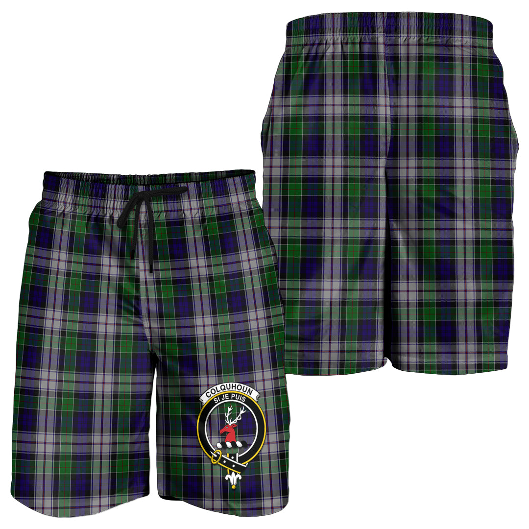 colquhoun-dress-tartan-mens-shorts-with-family-crest