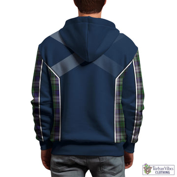 Colquhoun Dress Tartan Hoodie with Family Crest and Lion Rampant Vibes Sport Style