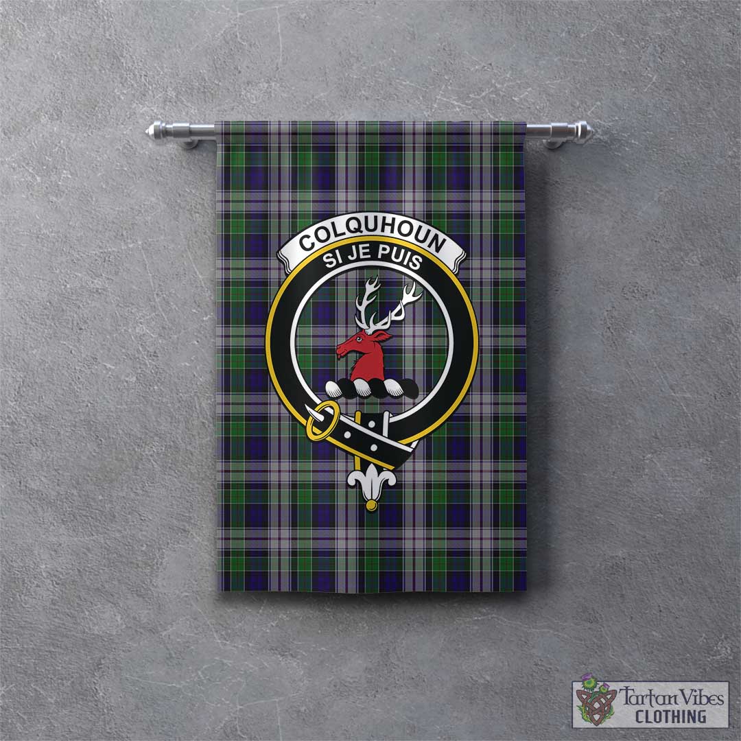 Tartan Vibes Clothing Colquhoun Dress Tartan Gonfalon, Tartan Banner with Family Crest