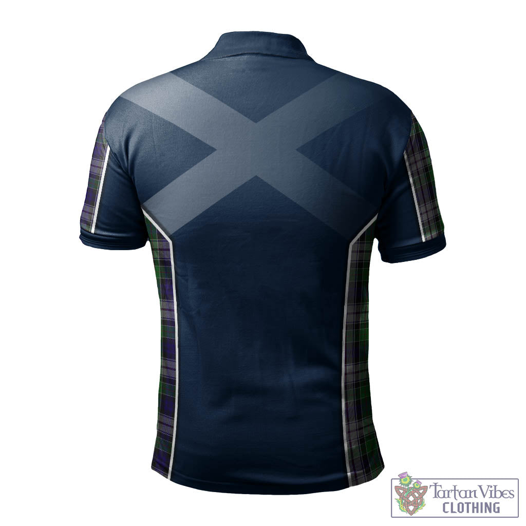 Tartan Vibes Clothing Colquhoun Dress Tartan Men's Polo Shirt with Family Crest and Scottish Thistle Vibes Sport Style