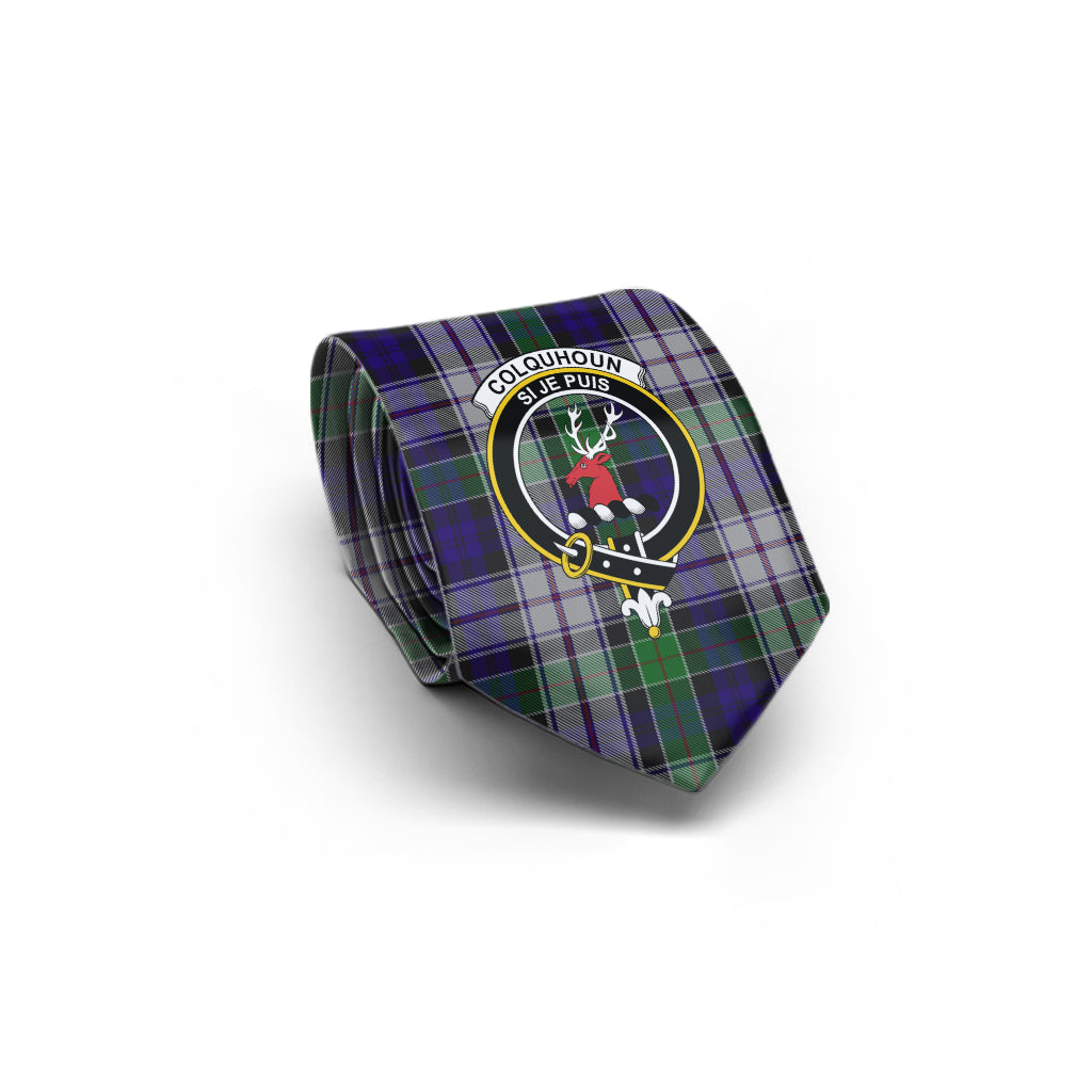 Colquhoun Dress Tartan Classic Necktie with Family Crest - Tartan Vibes Clothing