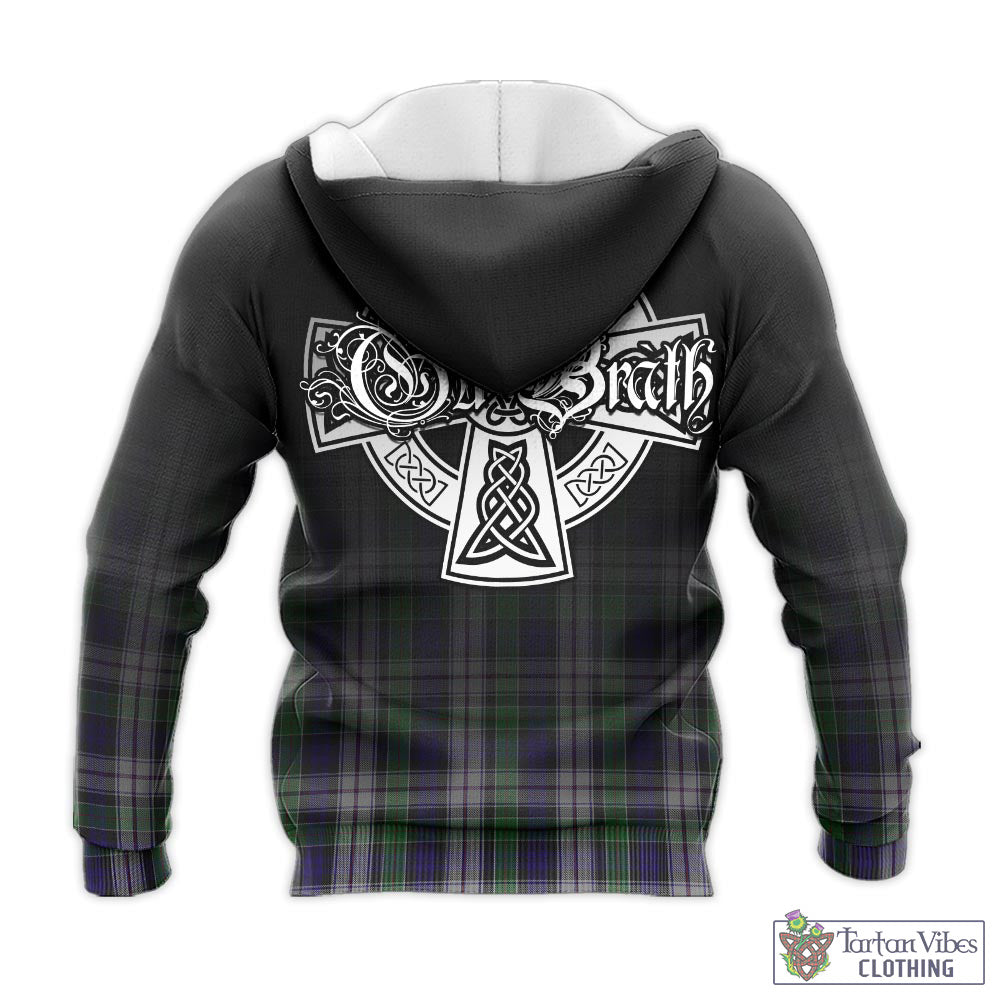 Tartan Vibes Clothing Colquhoun Dress Tartan Knitted Hoodie Featuring Alba Gu Brath Family Crest Celtic Inspired