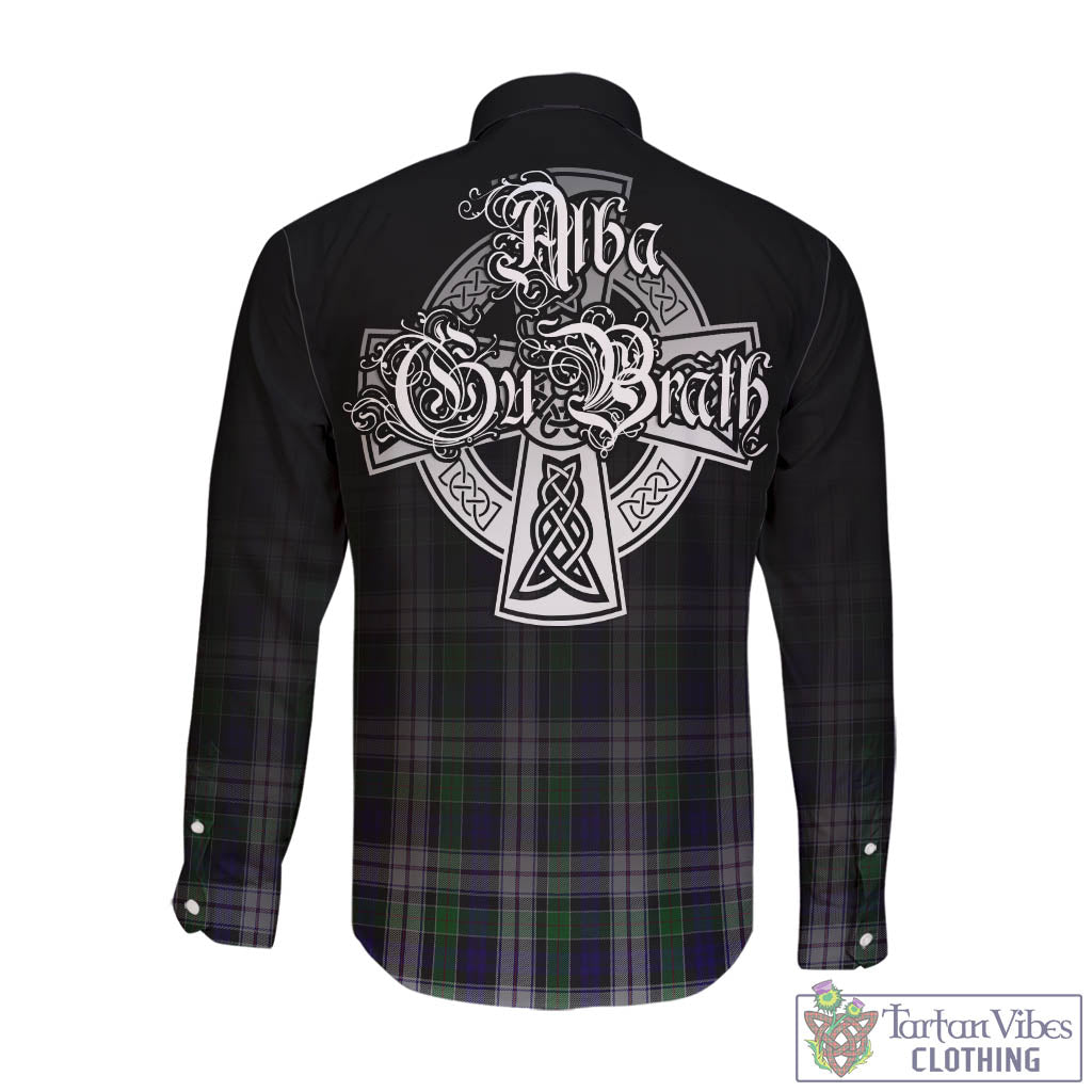 Tartan Vibes Clothing Colquhoun Dress Tartan Long Sleeve Button Up Featuring Alba Gu Brath Family Crest Celtic Inspired