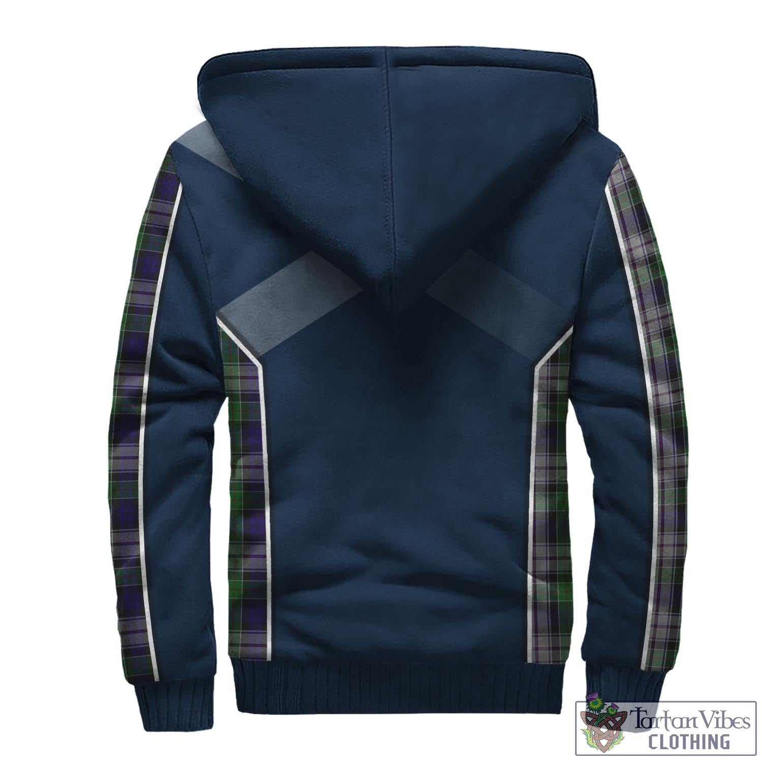 Tartan Vibes Clothing Colquhoun Dress Tartan Sherpa Hoodie with Family Crest and Scottish Thistle Vibes Sport Style