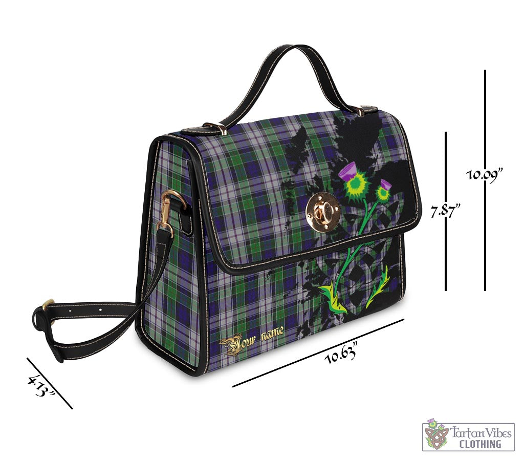 Tartan Vibes Clothing Colquhoun Dress Tartan Waterproof Canvas Bag with Scotland Map and Thistle Celtic Accents