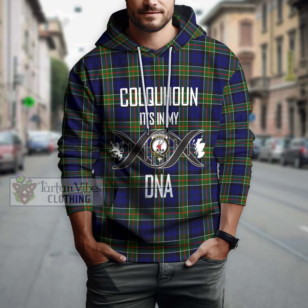 Tartan Vibes Clothing Colquhoun Modern Tartan Hoodie with Family Crest DNA In Me Style