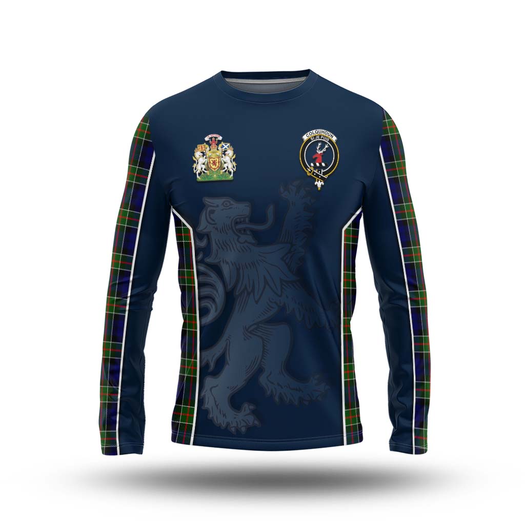 Tartan Vibes Clothing Colquhoun Modern Tartan Long Sleeve T-Shirt with Family Crest and Lion Rampant Vibes Sport Style