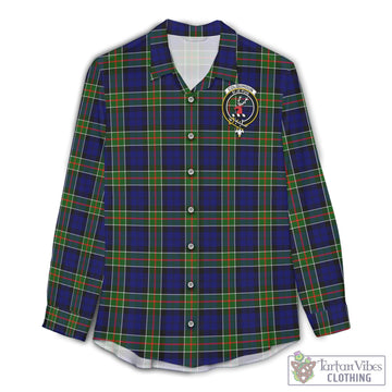 Colquhoun Tartan Women's Casual Shirt with Family Crest