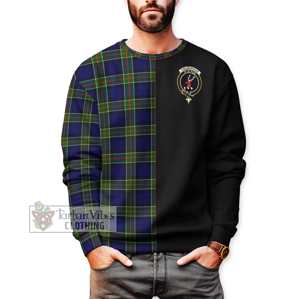 Tartan Vibes Clothing Colquhoun Modern Tartan Sweatshirt with Family Crest and Half Of Me Style