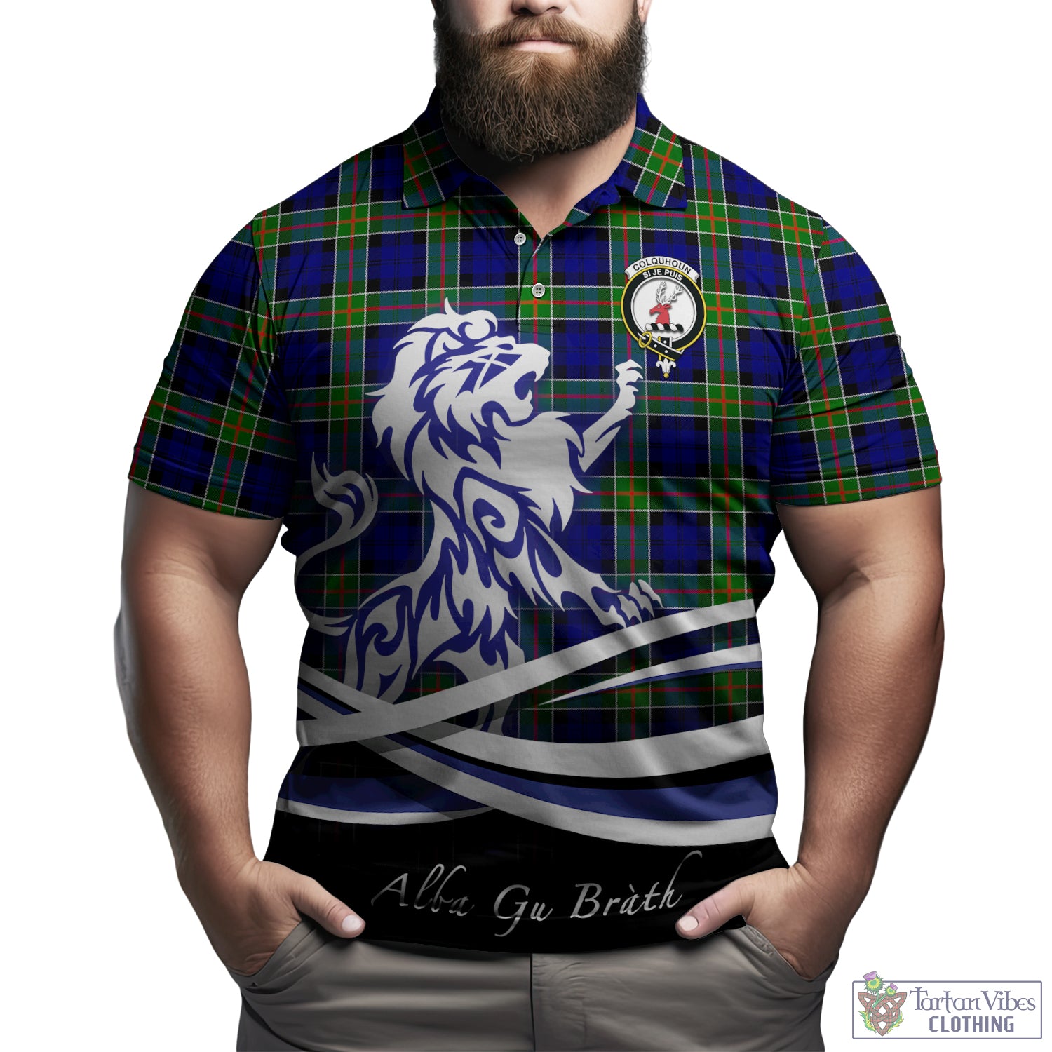 colquhoun-modern-tartan-polo-shirt-with-alba-gu-brath-regal-lion-emblem