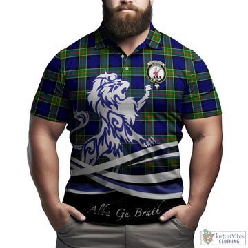 Colquhoun Tartan Polo Shirt with Alba Gu Brath Regal Lion Emblem