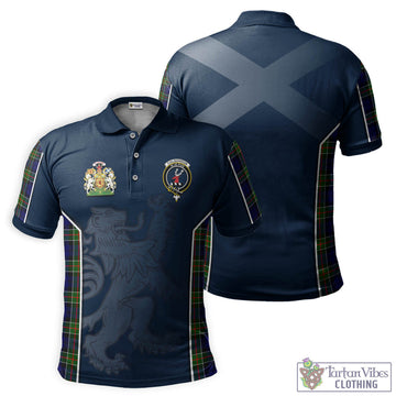 Colquhoun Tartan Men's Polo Shirt with Family Crest and Lion Rampant Vibes Sport Style