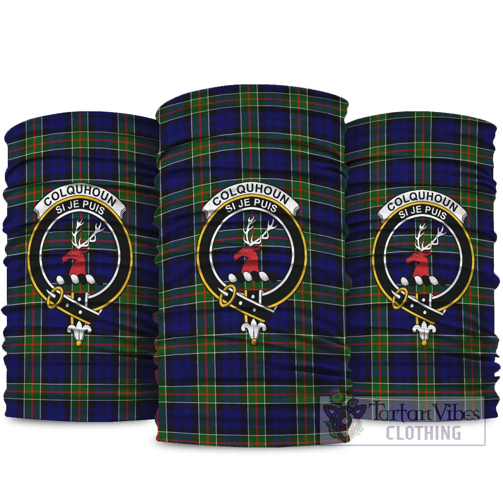 Colquhoun Modern Tartan Neck Gaiters, Tartan Bandanas, Tartan Head Band with Family Crest