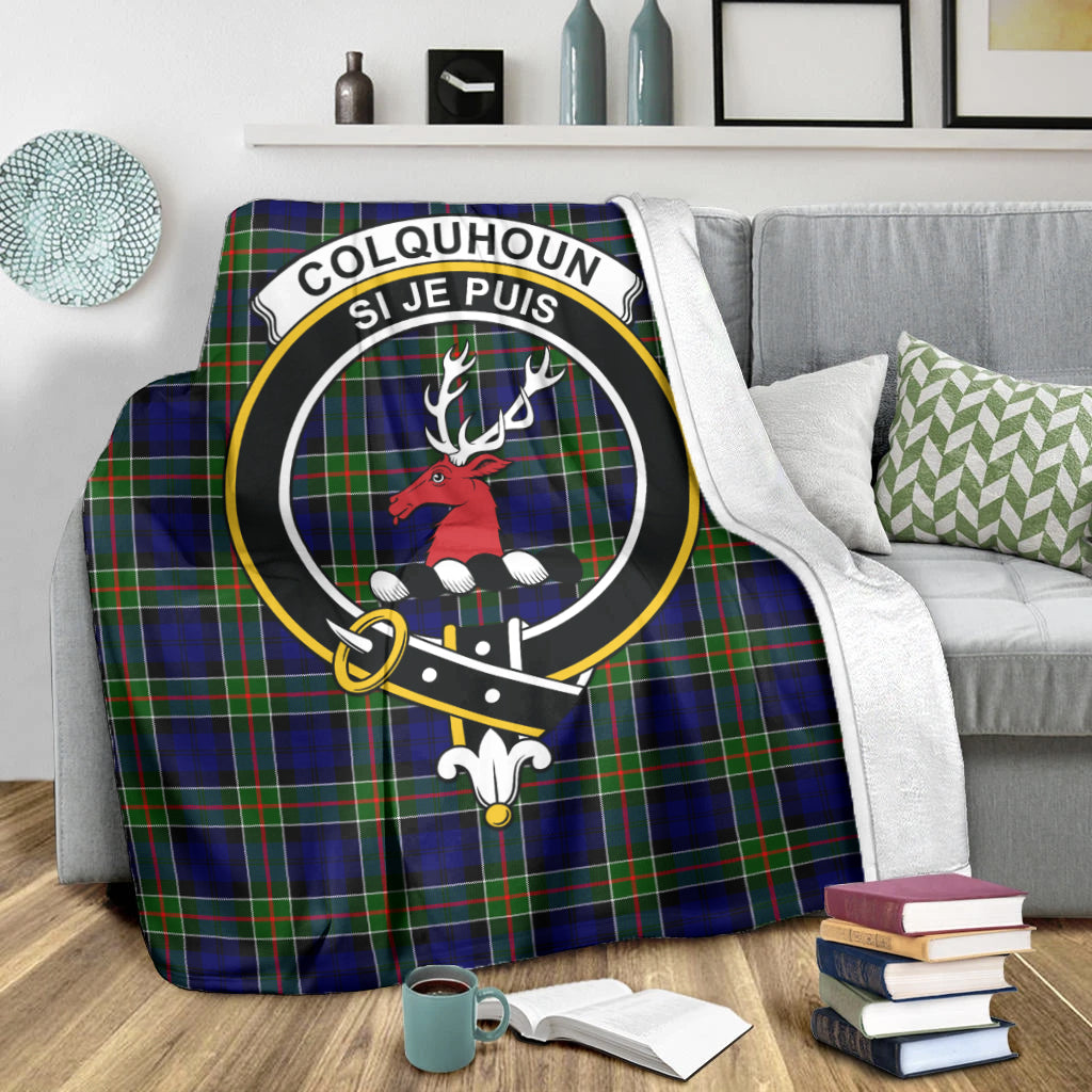 colquhoun-modern-tartab-blanket-with-family-crest